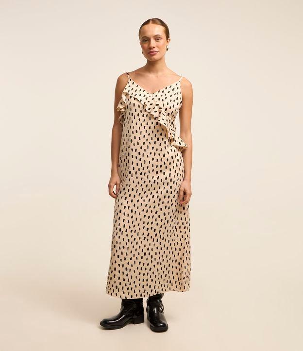 Vestido New Midi em Crepe com Estampa Poá e Babados - 2