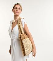 Bolsa de Praia Média com Detalhe Bicolor - 1