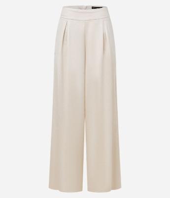 Calça Pantalona Acetinada com Pregas