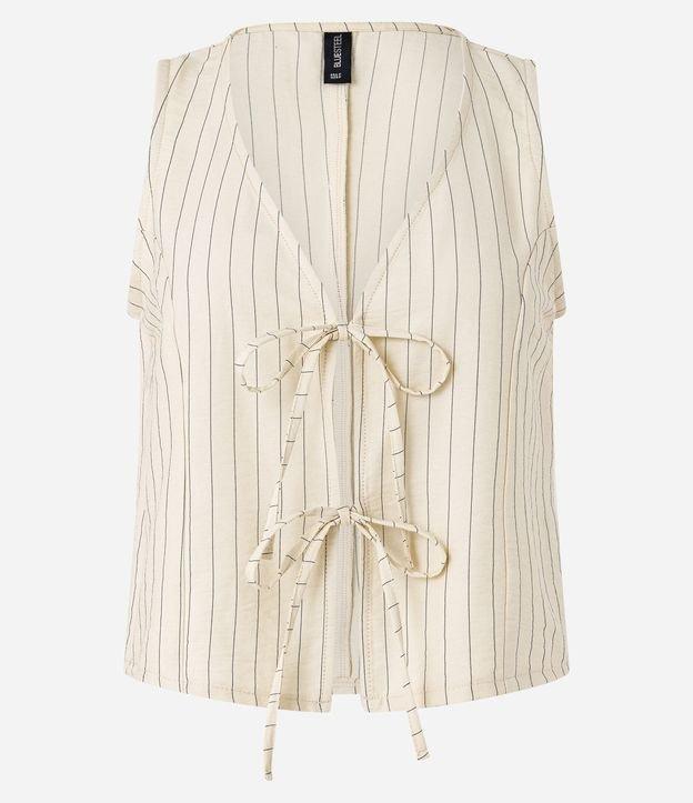 Colete em Tricoline com Listras e Amarração Frontal - 1