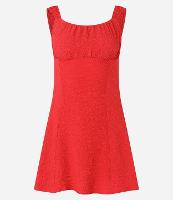 Vestido Curto em Crepe Enrugadinho e Zíper Lateral - 1