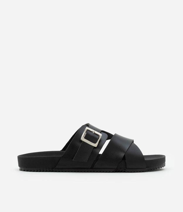 Sandália Slide City em PU com Tiras Cruzadas e Fivela - 1