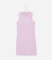 Vestido Infantil Canelado com Lettering Boston - Tam 7 a 14 Anos - 1