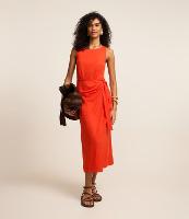 Vestido Evasê New Midi em Piquê com Amarração Lateral - 2