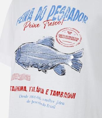 Camiseta em Algodão com Estampa Feira do Pescador