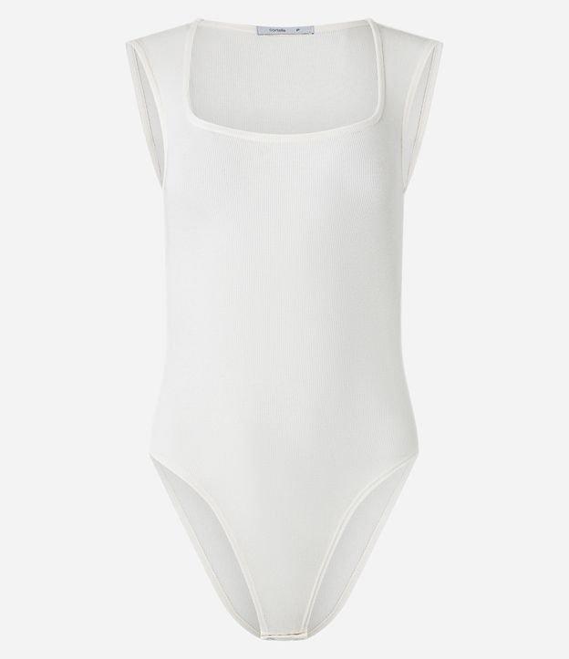 Body em Ribana com Manga Curtinha e Decote Quadrado - 1
