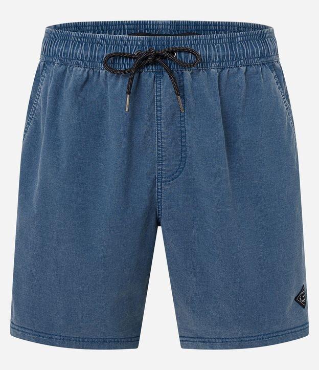 Bermuda em Microfibra Textura Lavada e Cós Elástico - 1