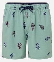 Bermuda em Microfibra com Estampa de Folhas - 1