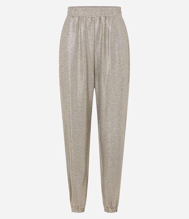 Calça Aladim com Elástico no Cós e Fio Metalizado - 1