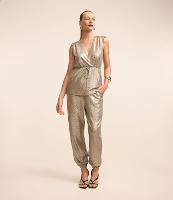 Calça Aladim com Elástico no Cós e Fio Metalizado - 2