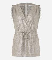 Blusa Sem Manga com Amarração e Fio Metalizado - 1