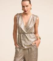 Blusa Sem Manga com Amarração e Fio Metalizado - 2