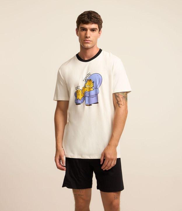 Pijama Curto em Algodão com Estampa Garfield - 3