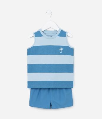Conjunto Infantil com Estampa Listrada - Tam 1 a 5 Anos