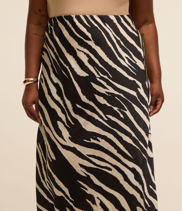 Saia Longa Acetinada Animal Print Curve & Plus Size - 2