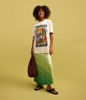 Saia New Midi Acetinada com Listras Degradê - 1