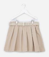Saia Infantil em Sarja com Pregas e Cinto - Tam 5 a 14 Anos - 1