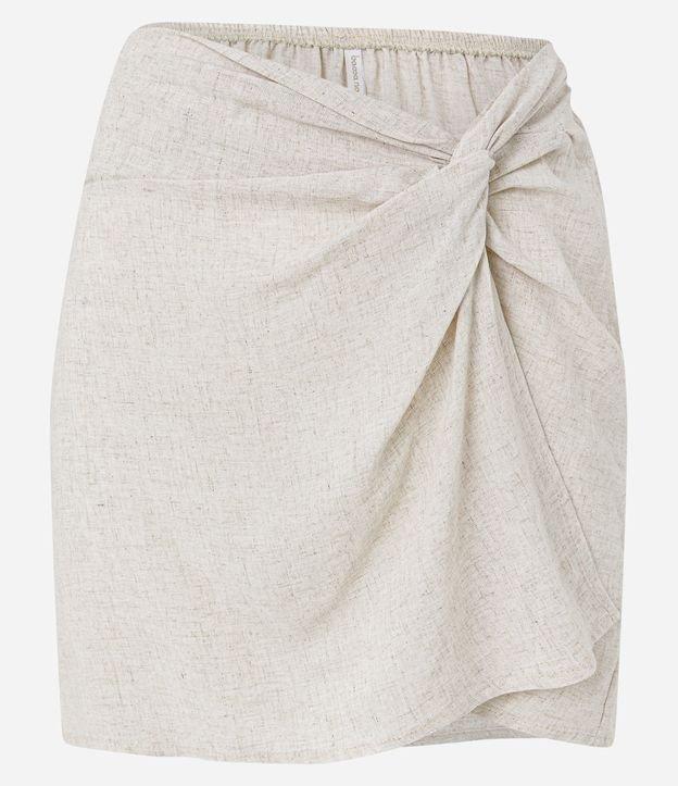 Saída de Praia Saia em Linho e Viscose com Nó Transpassado - 1