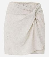 Saída de Praia Saia em Linho e Viscose com Nó Transpassado - 1