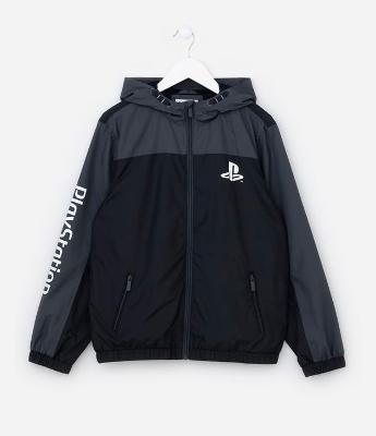 Jaqueta Quebra Vento Infantil Estampa PlayStation - Tam 5 a 14 Anos