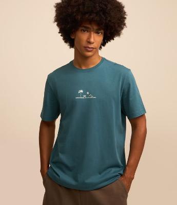 Camiseta Comfort em Algodão Peruano com Estampa Lettering