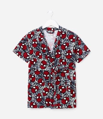 Roupão Infantil Atoalhado com Estampa do Homem Aranha - Tam Único