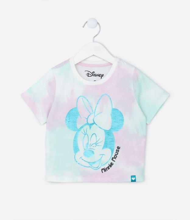 Camiseta Infantil com Estampa Tie Dye e Minnie - Tam1 a 5 Anos - 1