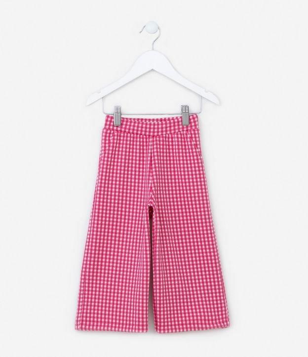 Calça Pantacourt Infantil com Estampa Xadrez Vichy - Tam 1 a 5 Anos - 1