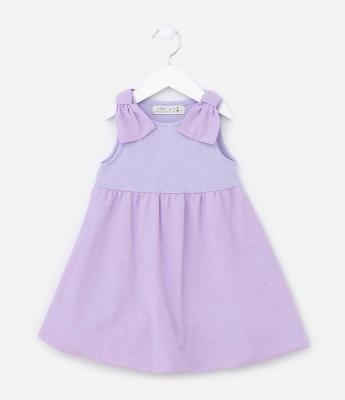 Vestido Balonê Infantil com Laços nos Ombros - Tam 1 a 5 Anos