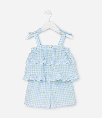 Conjunto Infantil com Babados e Limões - Tam 1 a 5 Anos