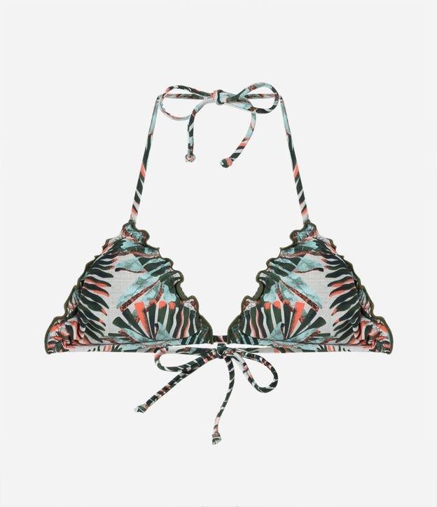 Biquíni Top Cortininha Ponto Luva com Folhagens Estampadas - 1