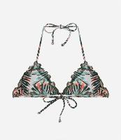 Biquíni Top Cortininha Ponto Luva com Folhagens Estampadas - 1