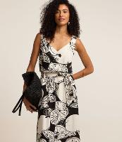 Saia Midi Evasê em Viscolinho com Faixa para Amarração - 2