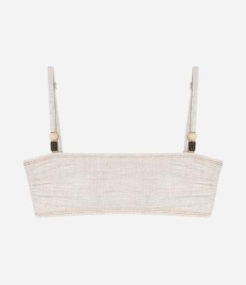 Biquíni Top Bandeau em Microfibra com Miçanga na Alça