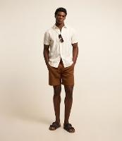 Bermuda em Algodão com Textura e Cós Elástico - 1