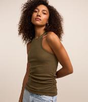 Blusa Regata em Ribana com Drapeado Lateral - 3