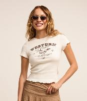 Blusa New T-shirt em Ribana com Estampa Western - 1