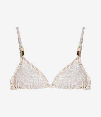 Biquíni Top Cortininha em Microfibra com Miçanga na Alça