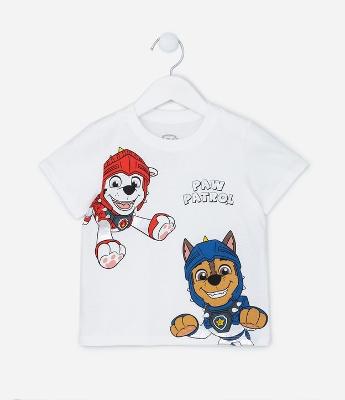 Camiseta Comfort Infantil com Estampa Patrulha Canina - Tam 2 a 5 Anos