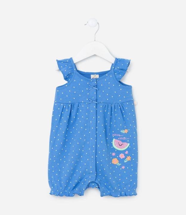 Macaquinho Infantil com Estampa Poá e Melancia - Tam 0 a 18  meses - 1