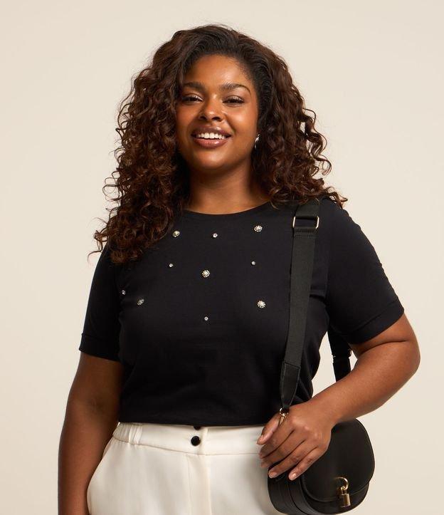Blusa em Algodão com Pérolas e Strass Curve & Plus Size - 2