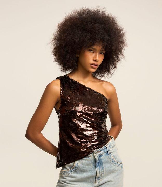 Blusa em Paetê com Decote Ombro Só - 3