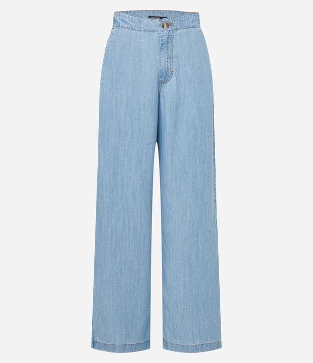 Calça Wide Leg Jeans com Bolso Faca - 1