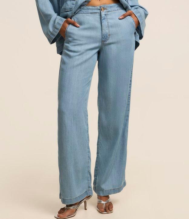 Calça Wide Leg Jeans com Bolso Faca - 2