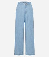 Calça Wide Leg Jeans com Bolso Faca - 1