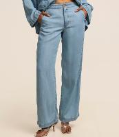 Calça Wide Leg Jeans com Bolso Faca - 2