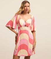 Vestido Curto Evasê em Viscose com e Recorte Vazado - 2