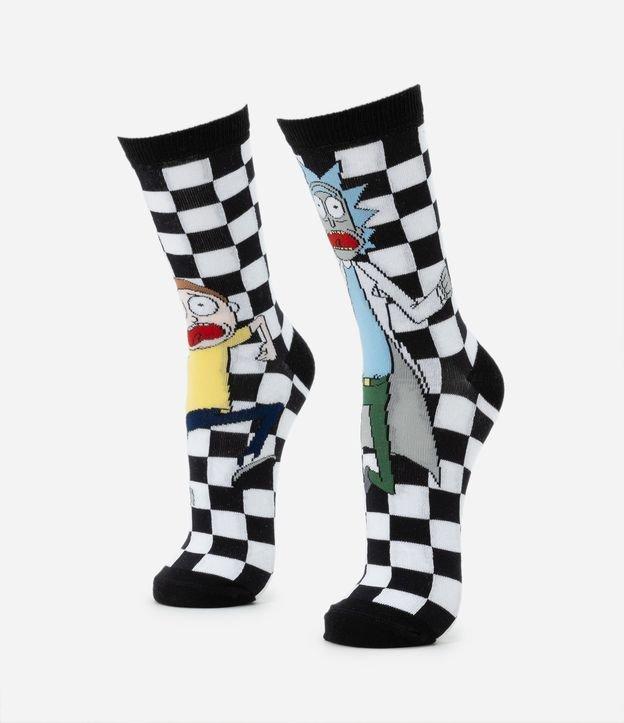 Meia Cano Alto em Algodão com Estampa Rick e Morty - 1