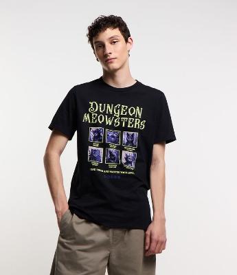 Camiseta Regular em Algodão com Estampa Gungeon Mewsters