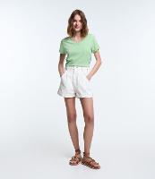 Short Baggy em Sarja com Barra Dobradinha - 1